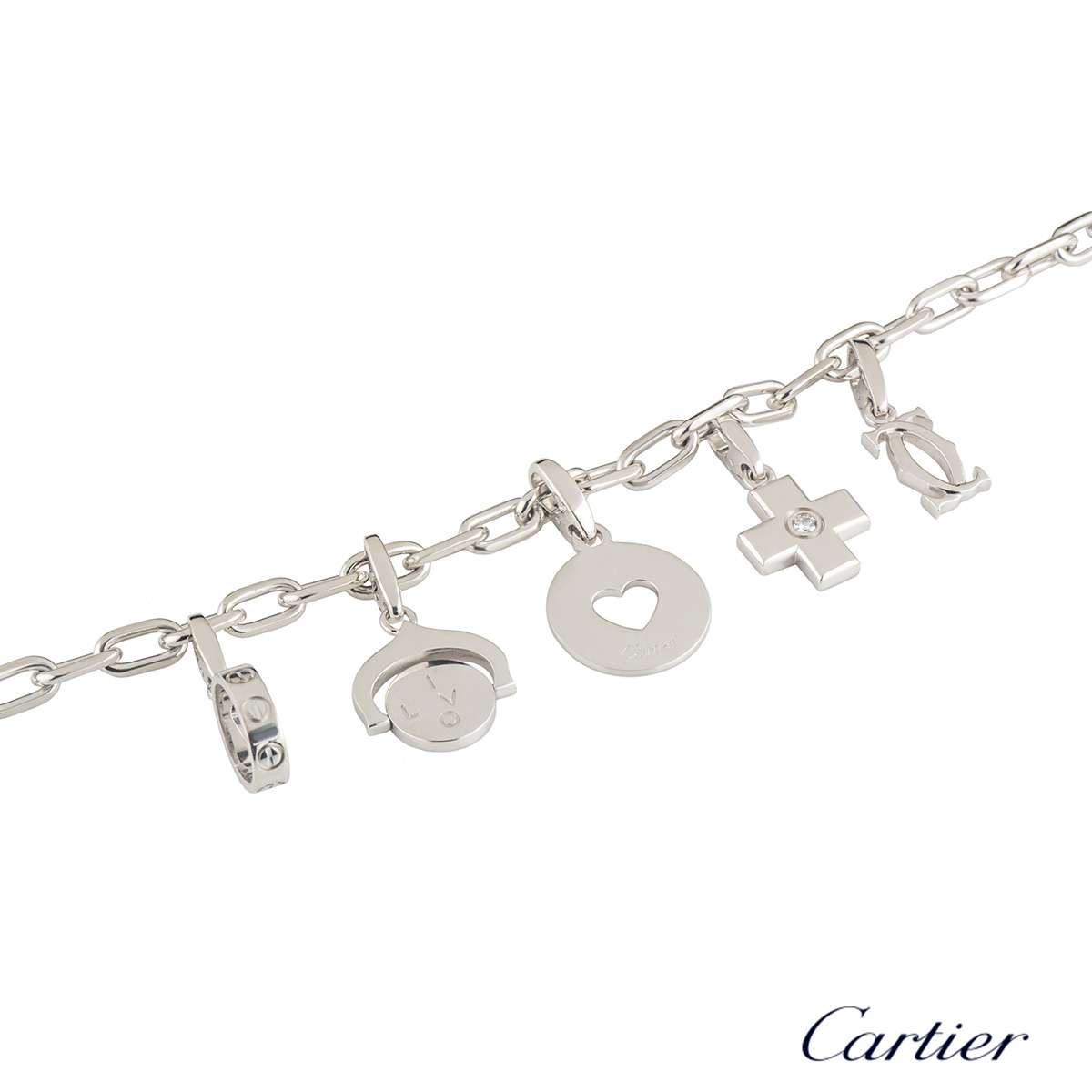 cartier silver charm bracelet
